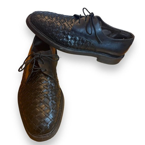 Bragano Cole Haan Men's Modern Classic Cap Toe Oxford Woven Leather Black 10.5 D